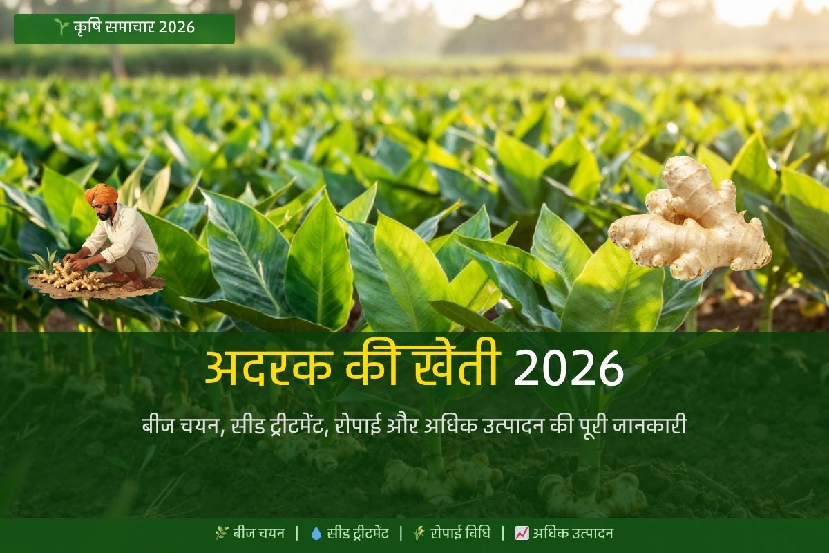 अदरक की खेती 2026 बीज चयन रोपाई और पूरी जानकारी