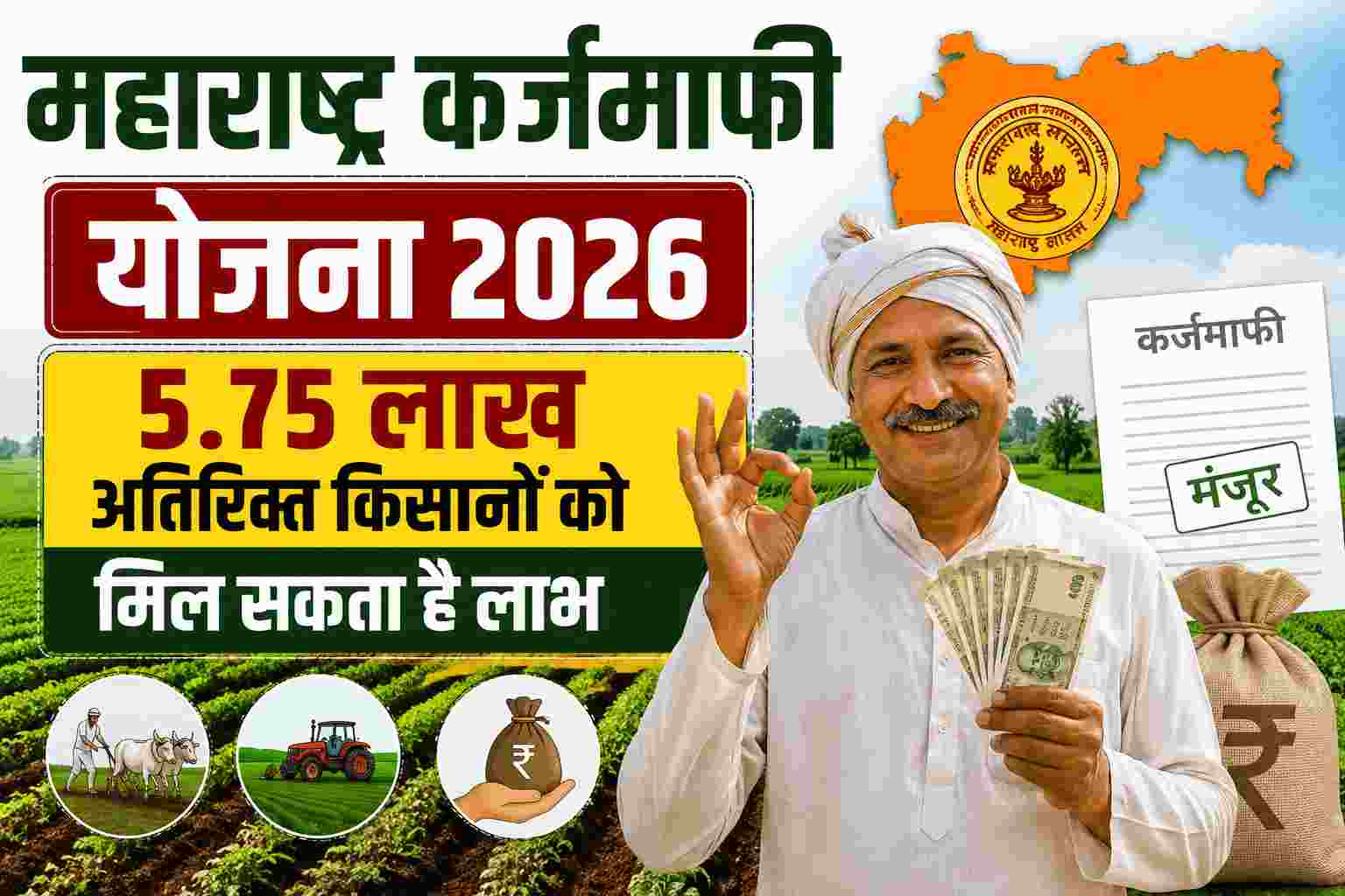 महाराष्ट्र कर्जमाफी योजना 2026 5.75 लाख