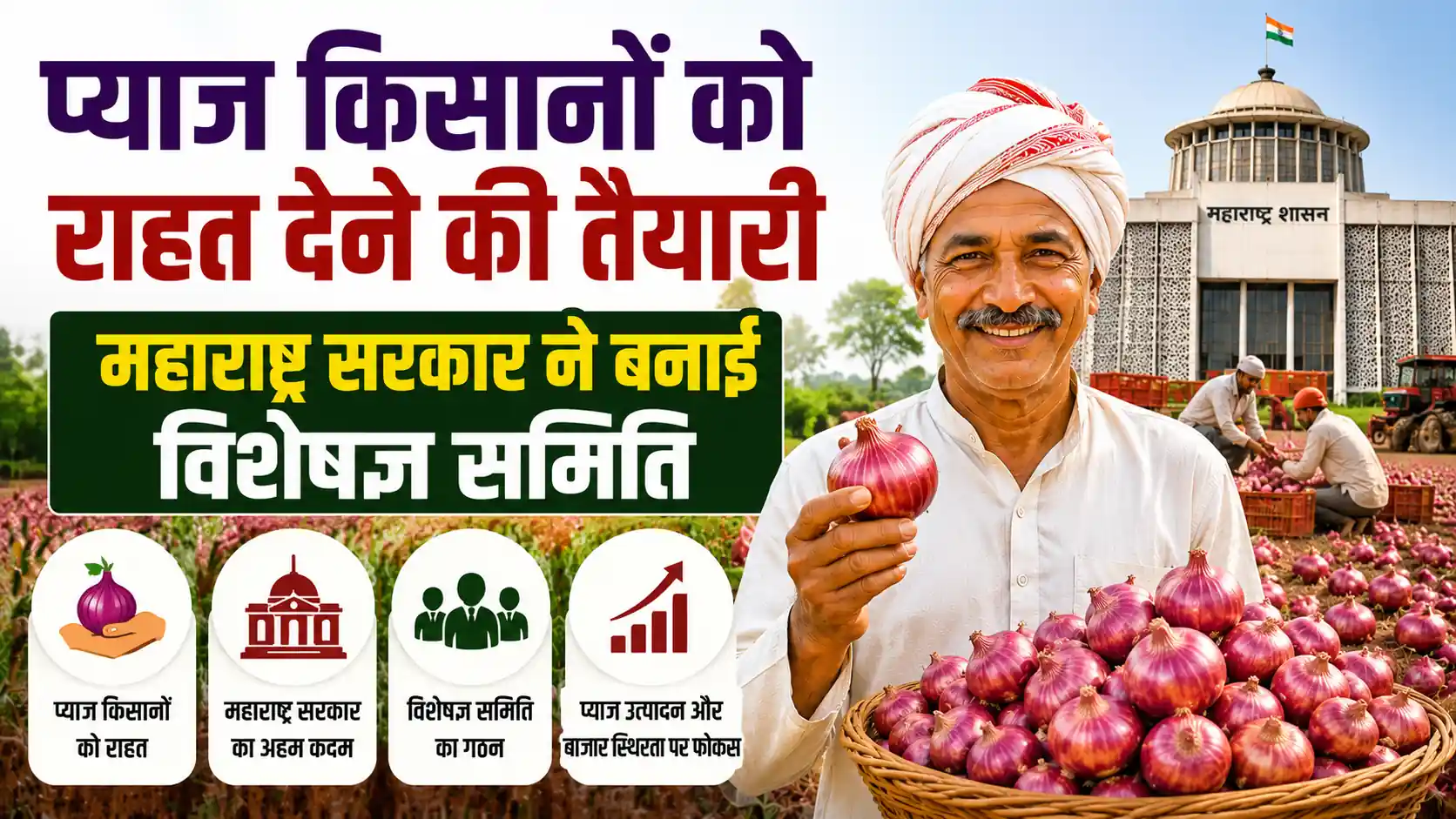 प्याज किसानों को राहत देने की तैयारी महाराष्ट्र सरकार ने बनाई विशेषज्ञ समिति